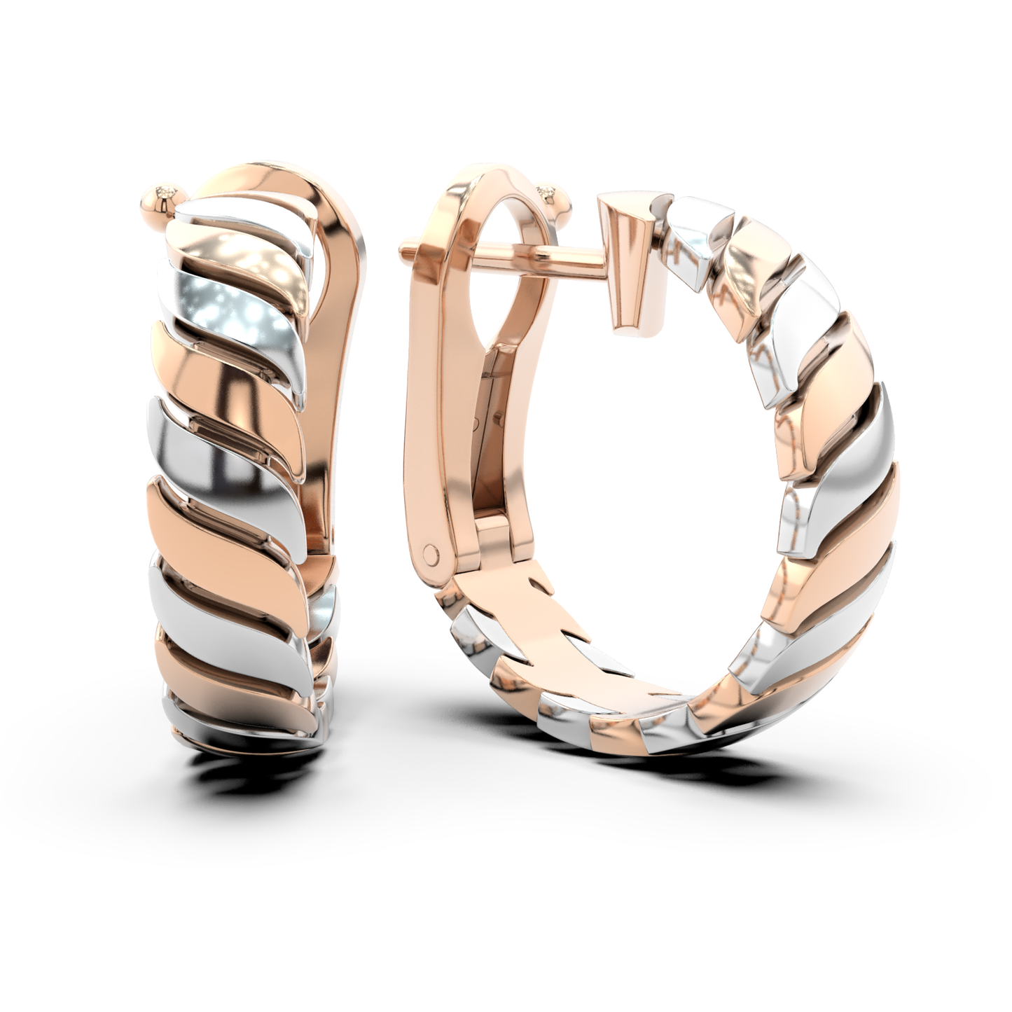 ONDA PURA EARRINGS BICOLOR GOLD