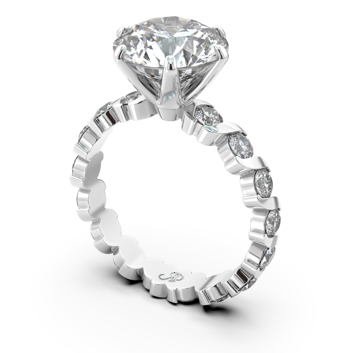 ONDA LUCENTE GRANDE DIAMOND RING GOLD, HALF PAVED