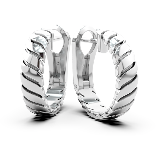Onda Pura earrings in 18k white gold by Rocco Pagliara
