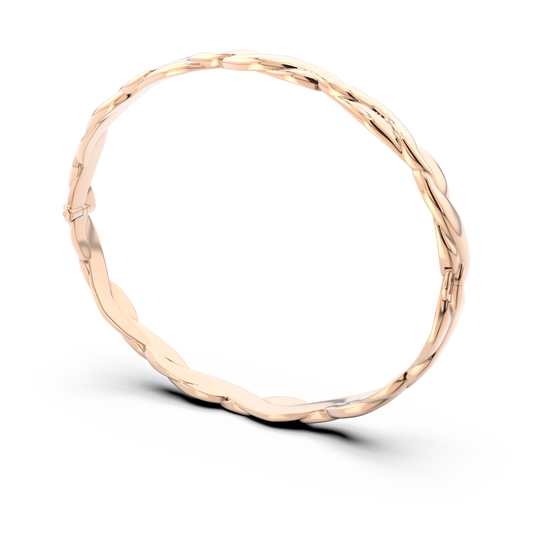 Side view of the Abbraccio del Mare rose gold bracelet by Rocco Pagliara