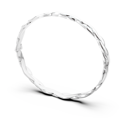 Side view of the Abbraccio del Mare white gold bracelet by Rocco Pagliara