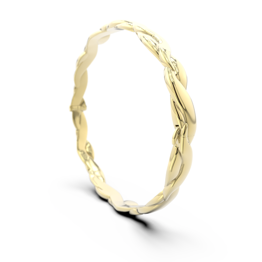 Side view of the Abbraccio del Mare yellow gold bracelet by Rocco Pagliara
