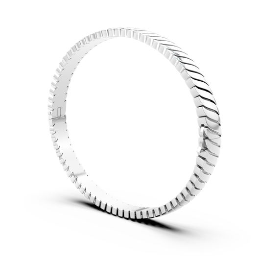 Side view of the Onda Pura white gold bracelet by Rocco Pagliara