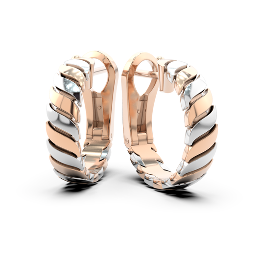 ONDA PURA EARRINGS BICOLOR GOLD
