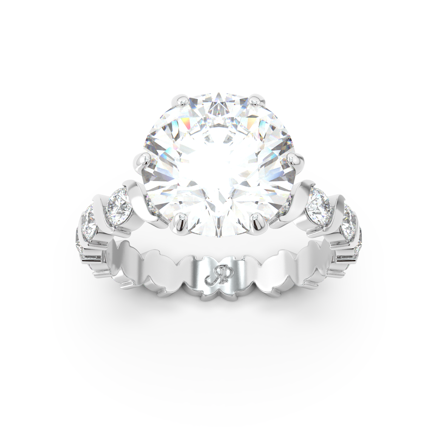 ONDA LUCENTE GRANDE DIAMOND RING GOLD, HALF PAVED