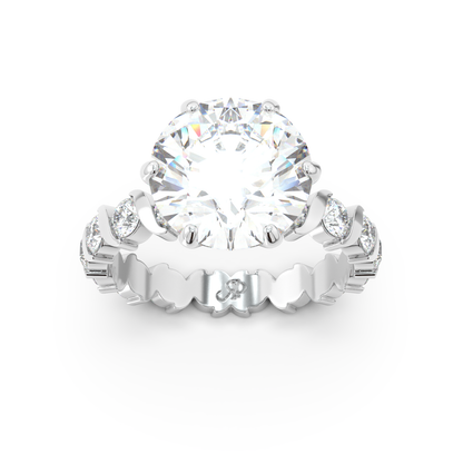 ONDA LUCENTE GRANDE DIAMOND RING GOLD, HALF PAVED