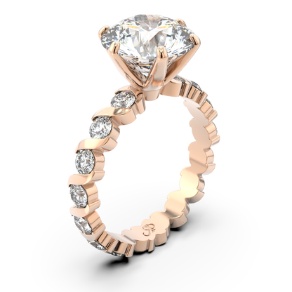ONDA LUCENTE GRANDE DIAMOND RING GOLD, HALF PAVED