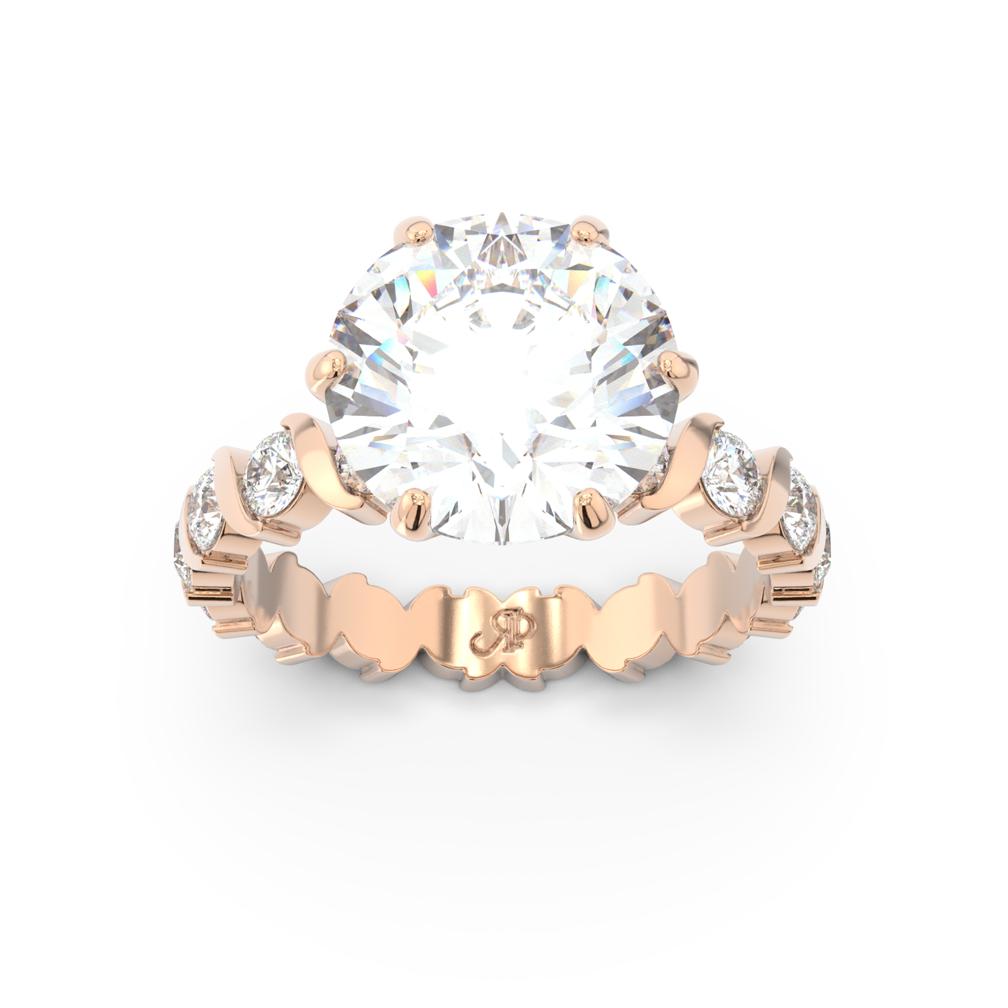 ONDA LUCENTE GRANDE DIAMOND RING GOLD, HALF PAVED