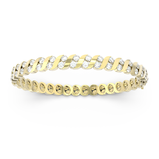 ONDA LUCENTE BRACELET YELLOW GOLD, HALF PAVED