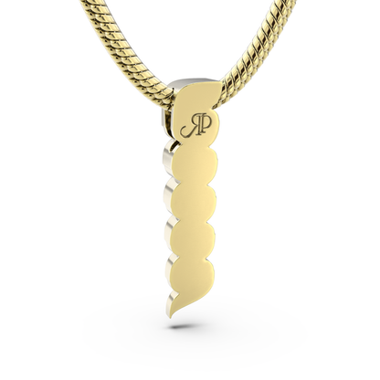 ONDA LUCENTE PENDANT YELLOW GOLD, HALF PAVED