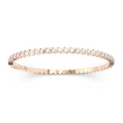 ONDA LUCENTE GRANDE BRACELET ROSE GOLD, HALF PAVED