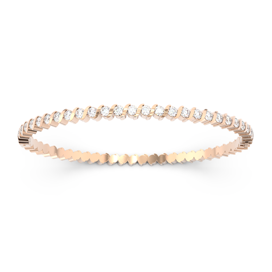 ONDA LUCENTE GRANDE BRACELET ROSE GOLD, HALF PAVED