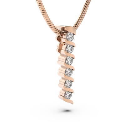 ONDA LUCENTE GRANDE PENDANT YELLOW GOLD, HALF PAVED