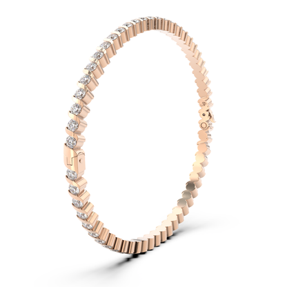 ONDA LUCENTE GRANDE BRACELET ROSE GOLD, HALF PAVED