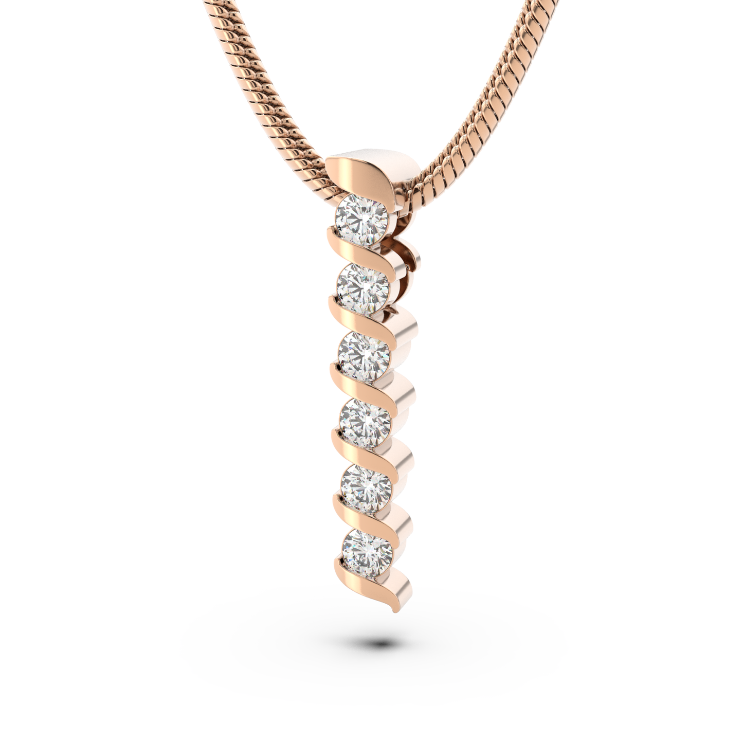 ONDA LUCENTE GRANDE PENDANT YELLOW GOLD, HALF PAVED