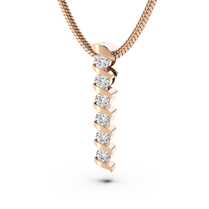 ONDA LUCENTE GRANDE PENDANT YELLOW GOLD, HALF PAVED