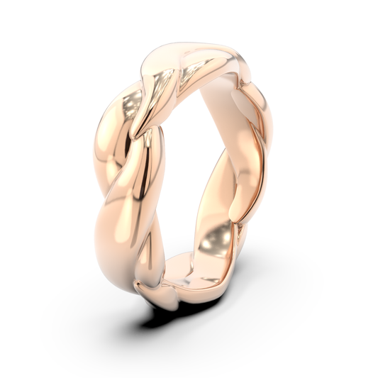 Side view of the Abbraccio del Mare rose gold ring by Rocco Pagliara