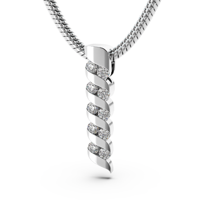 ONDA LUCENTE PENDANT YELLOW GOLD, HALF PAVED