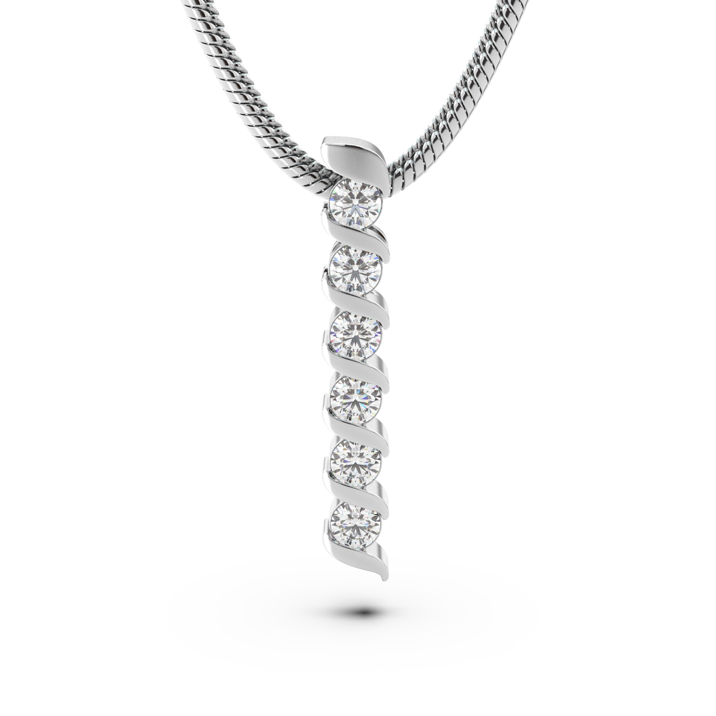 ONDA LUCENTE GRANDE PENDANT YELLOW GOLD, HALF PAVED