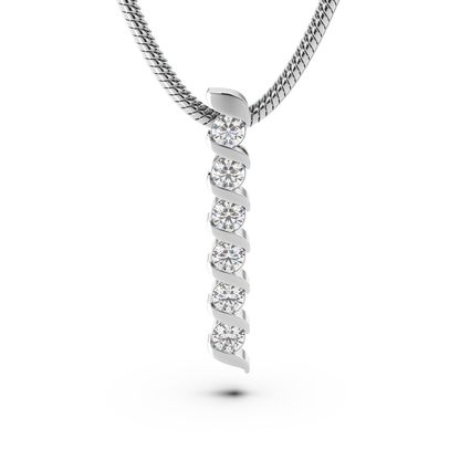 ONDA LUCENTE GRANDE PENDANT YELLOW GOLD, HALF PAVED