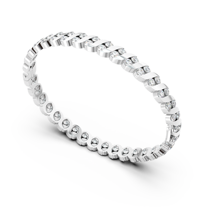 ONDA LUCENTE BRACELET YELLOW GOLD, HALF PAVED